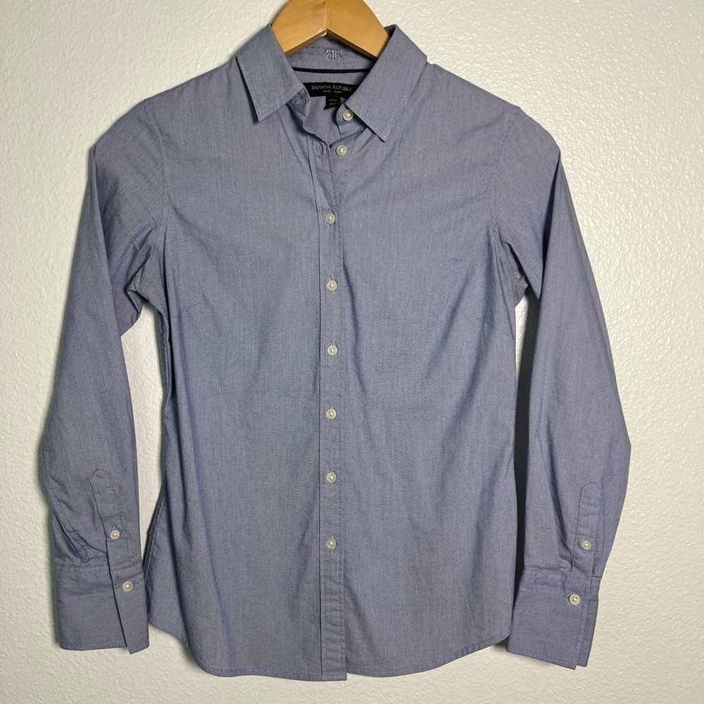 Banana Republic Light Blue Button-Up Blouse